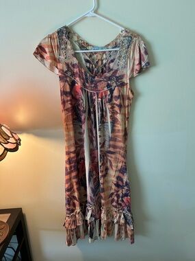 Y2K Butterfly Embellished Dress Fairycore Boho Whimsigoth Festival Small